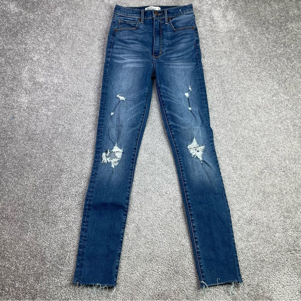 Abercrombie & Fitch Jeans Women's 25 Blue Super Skinny Ultra High Rise Dark Wash